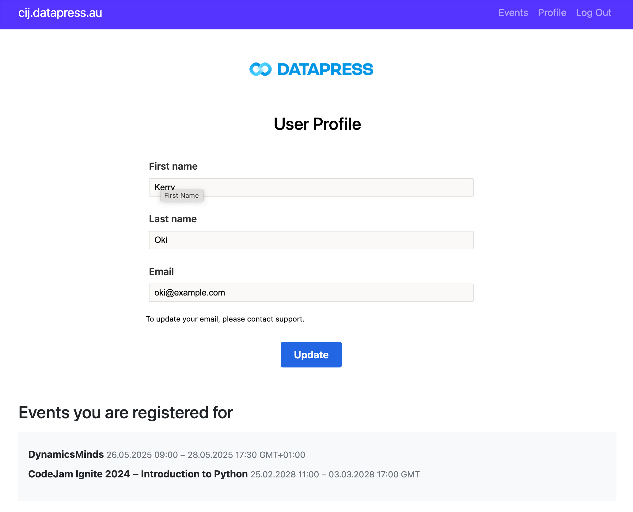 User Profile Page