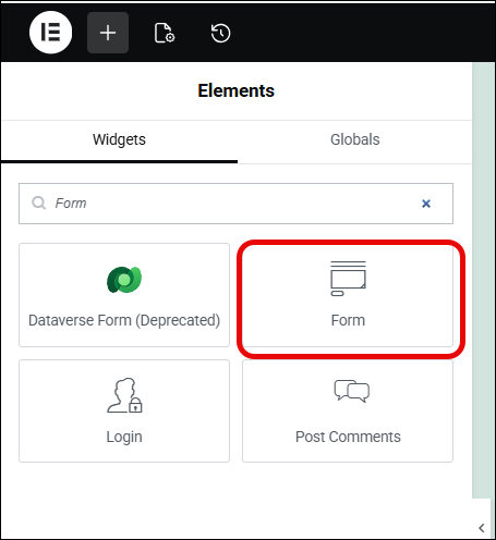 Elementor form
