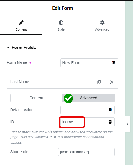 Elementor id