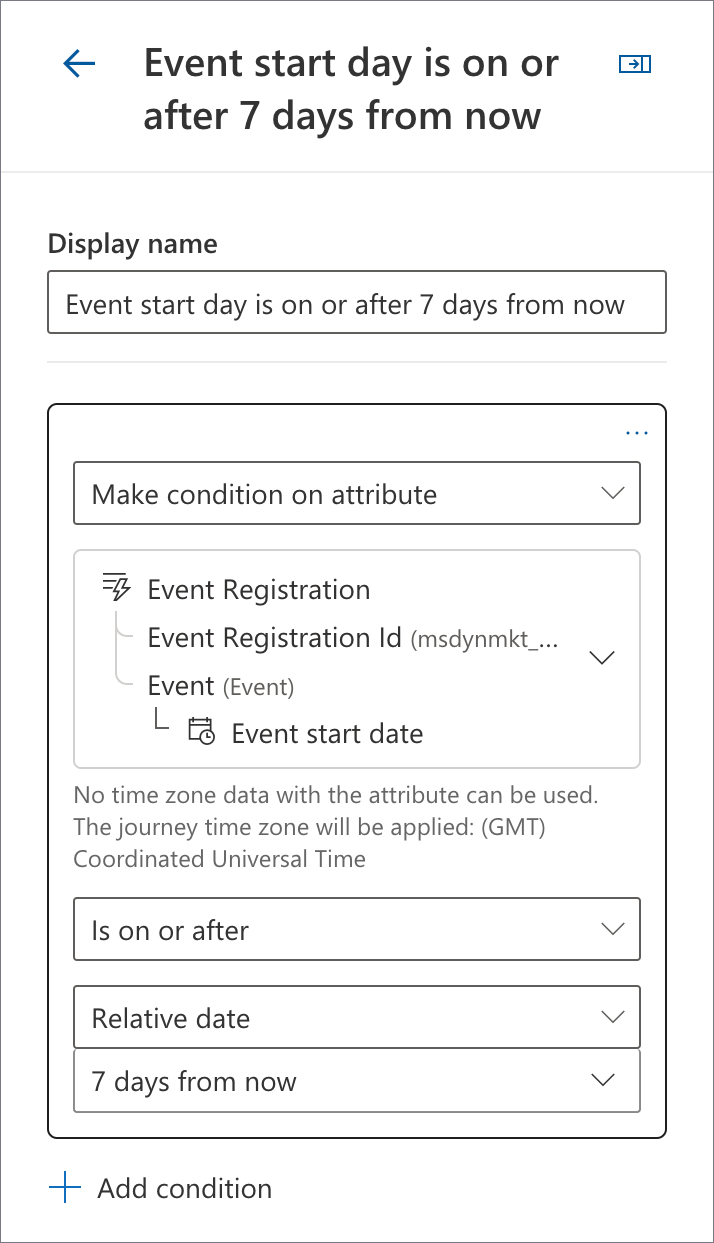 Create Journey. AttributeEligible for 7 days before reminder