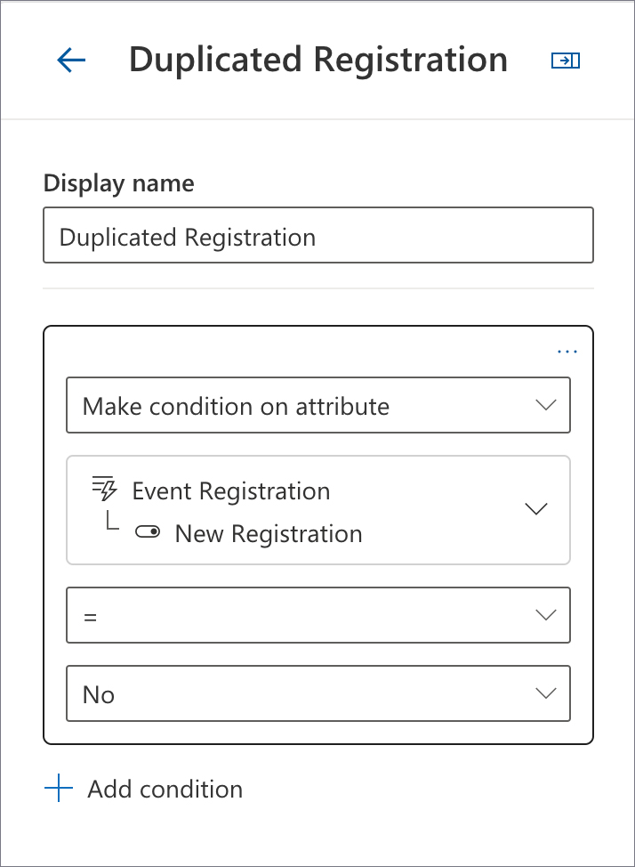 Create Journey Registration Exists. Trigger parameter