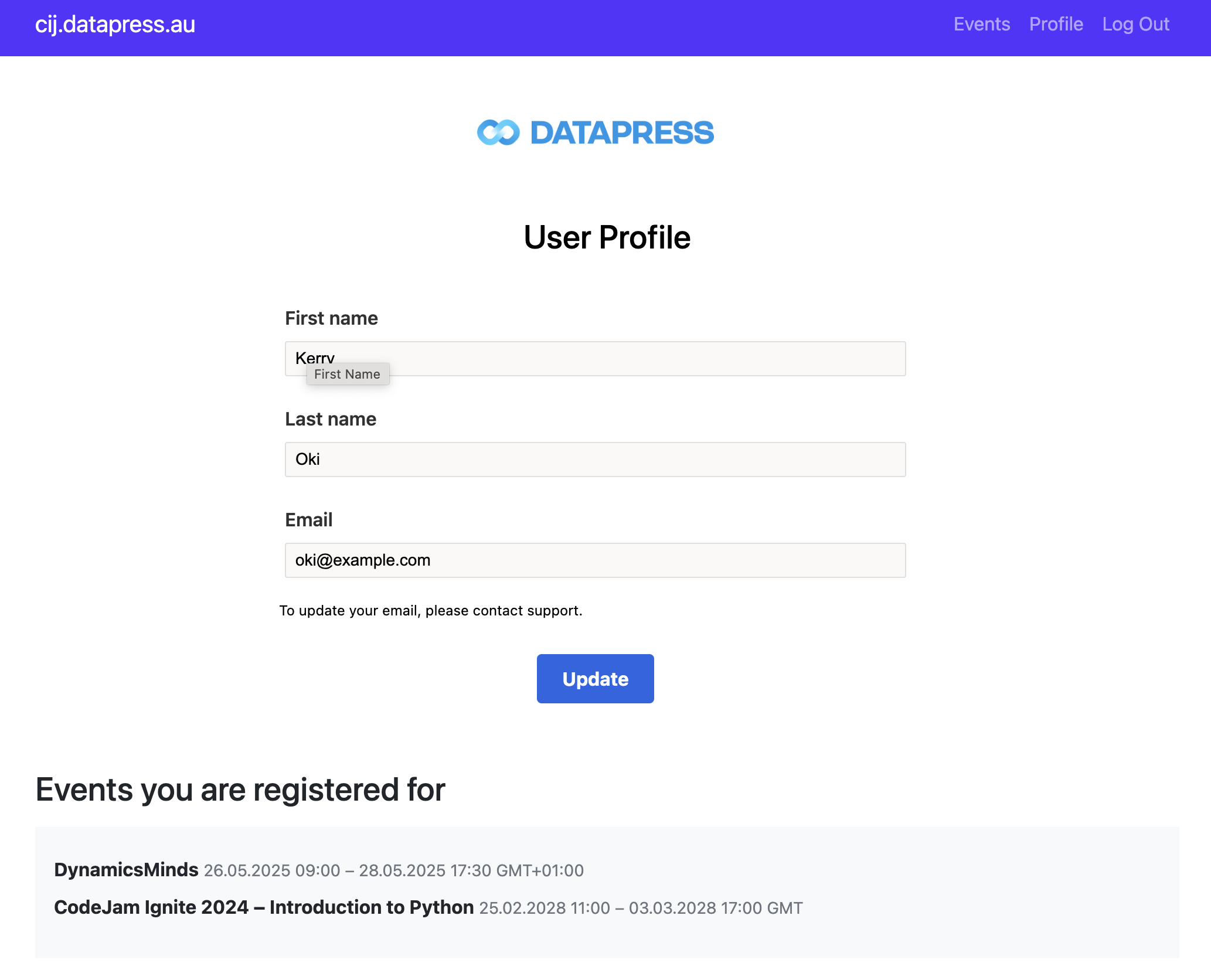 User Profile Page