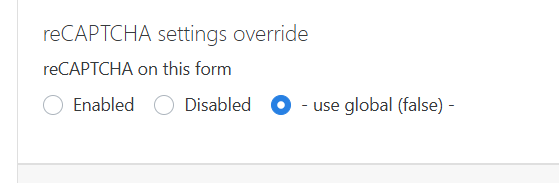 Add recaptcha form settings