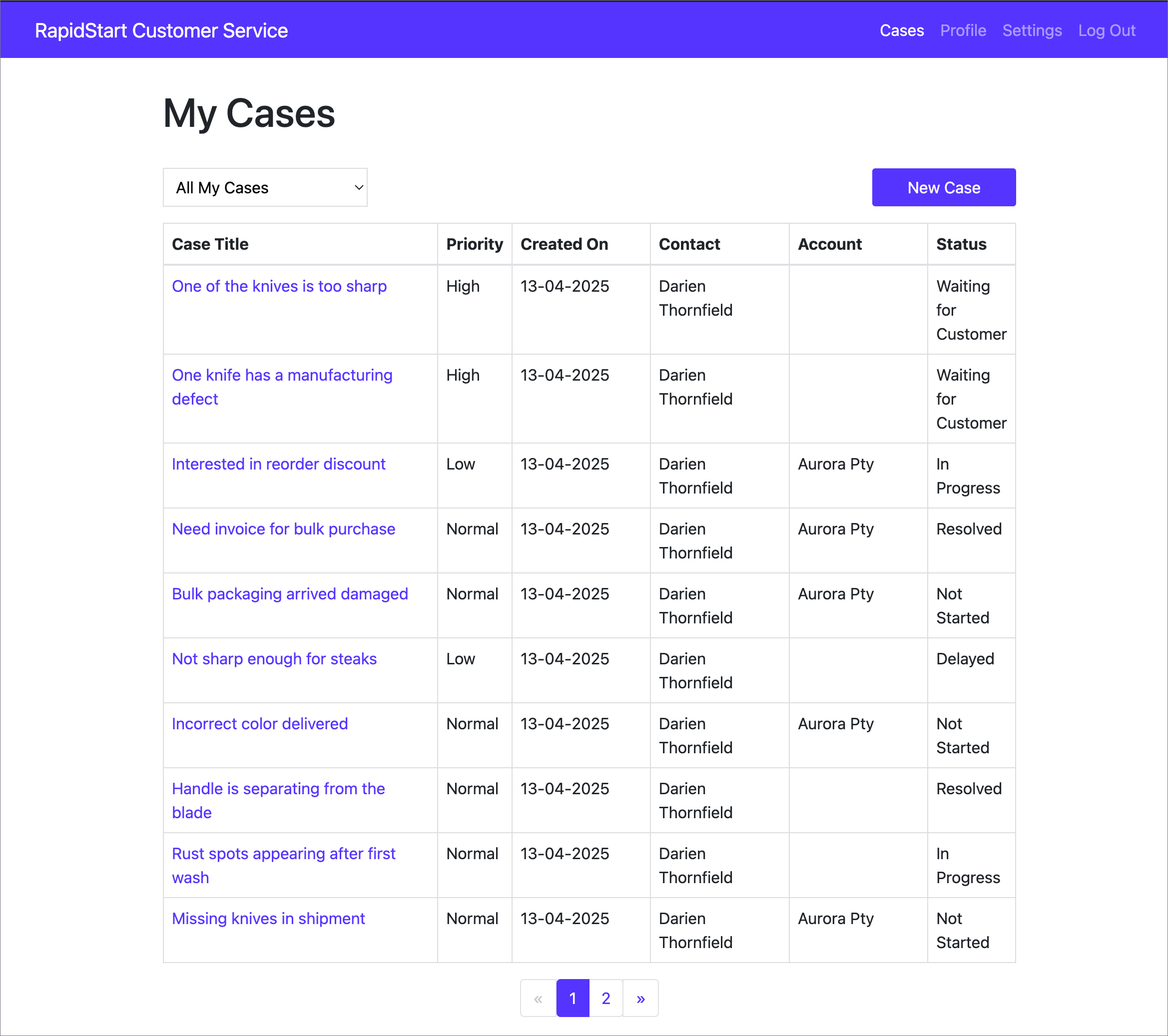 Cases Page