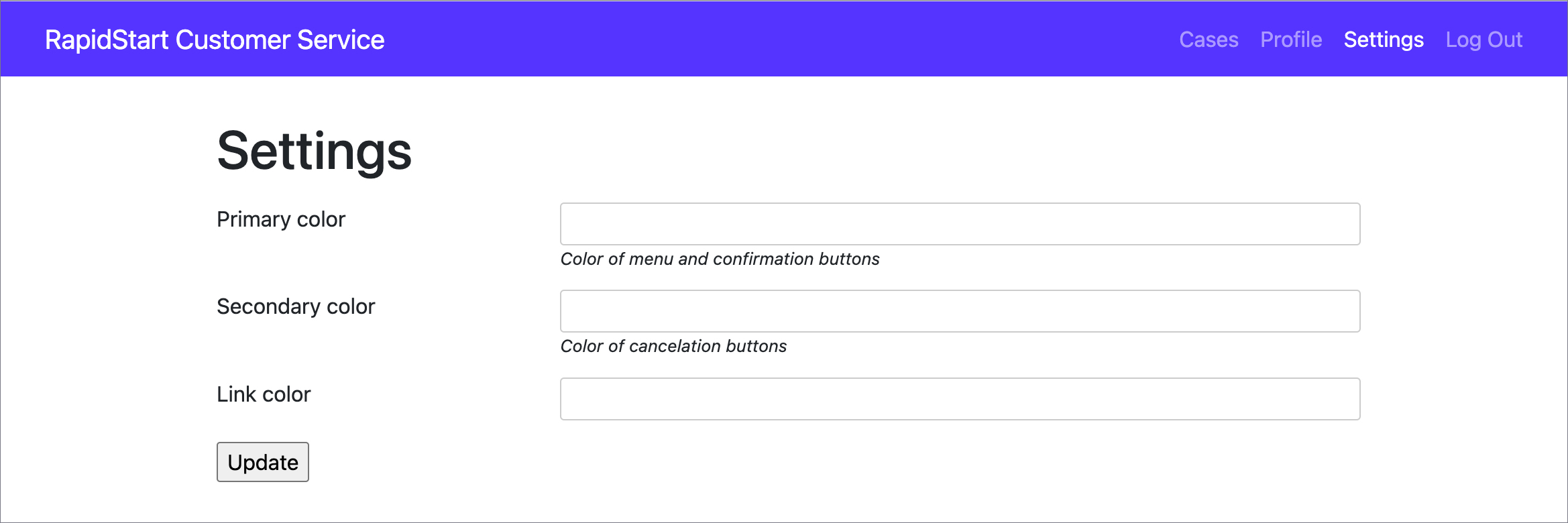 Settings Page